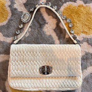 🎉Miumiu classic woven bag with crystal embellishments and chain